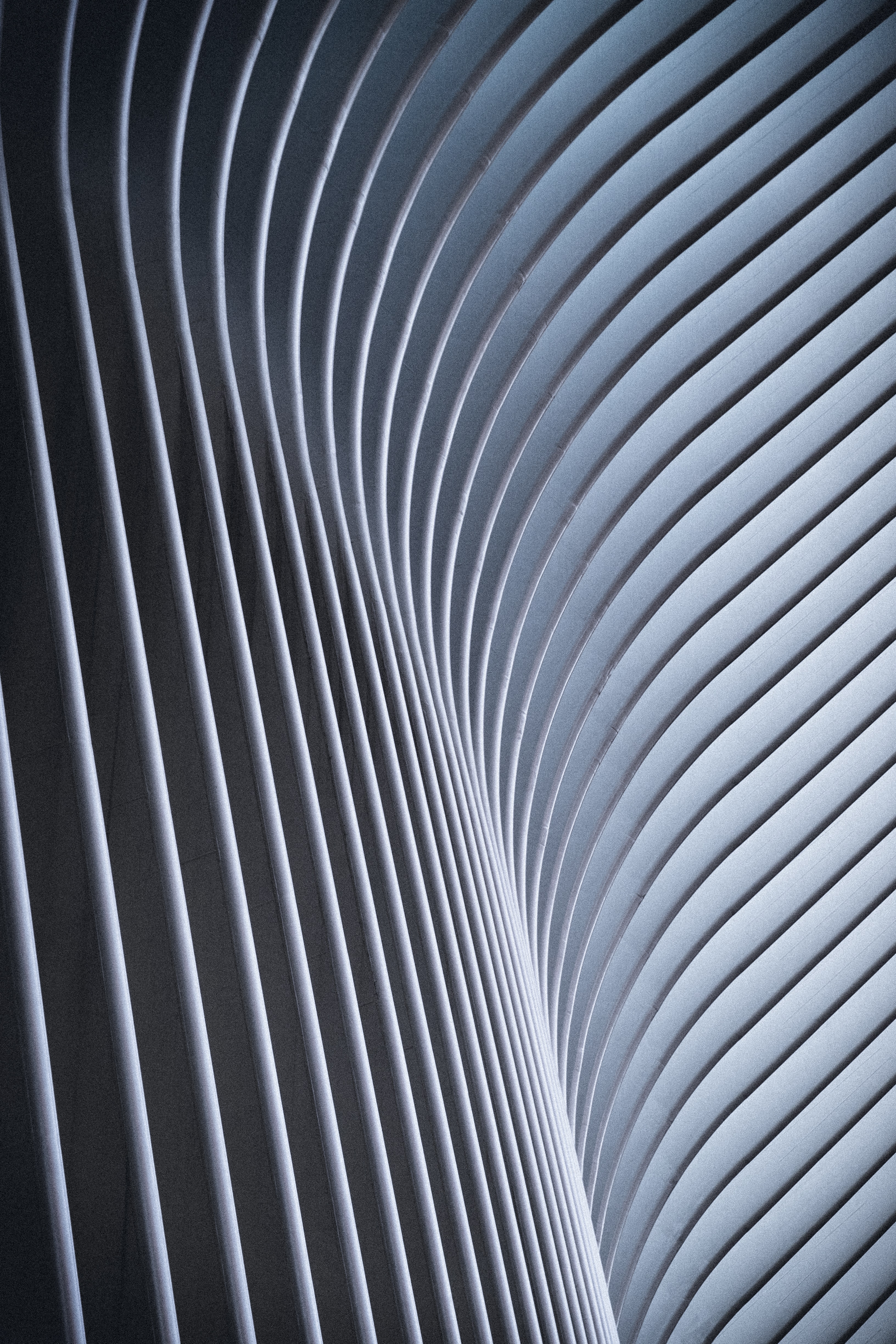 closeup of wavy architectural elements